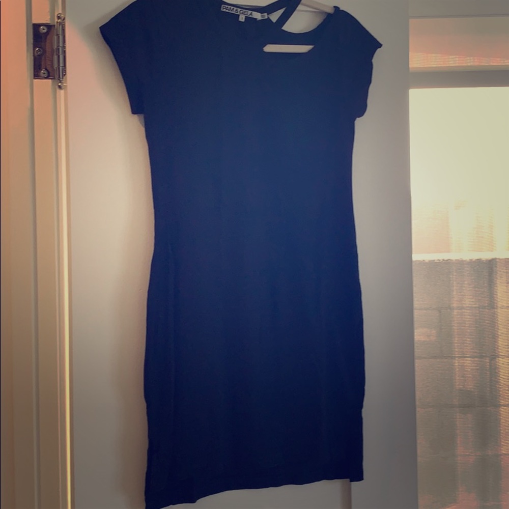 Pam & Gela Ripped Neck T-shirt Dress